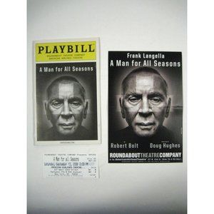 A Man for All Seasons Playbill  2008 Roundabout Theatre Company Frank Langella